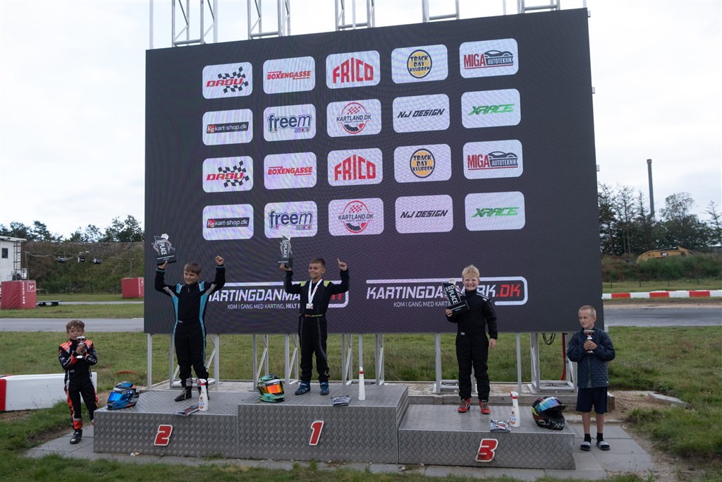 Ralf Jespersen endte finalen i Micro 60 foran William Andersen og Oscar Philipsen.
(Foto: Danish Karting League)